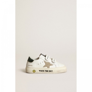 MAY SCHOOL LEATHER UPPER AND S 11207 WHITE/TAU