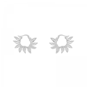Sunflower Petals Hoop Earrings 25270587 Silver