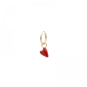 Single Heart Beat Ring Earring 25165222 Red