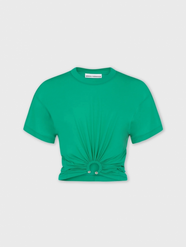 CROP TOP IN JERSEY WITH PIERCI EMERALD
