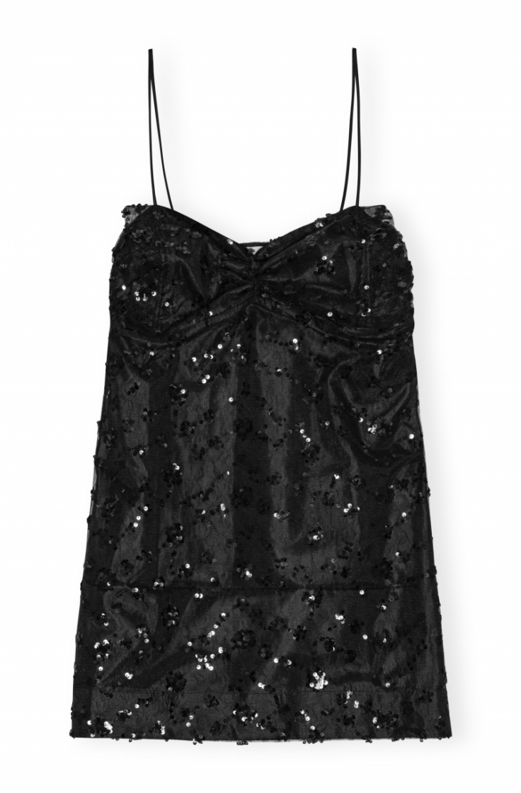 Sequin Lace Mini Dress 99 Black