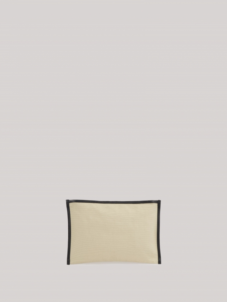 Clutch canvas beige 170 beige / oil