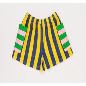 STRIPES TERRY SHORT YELLOW/ BLUE
