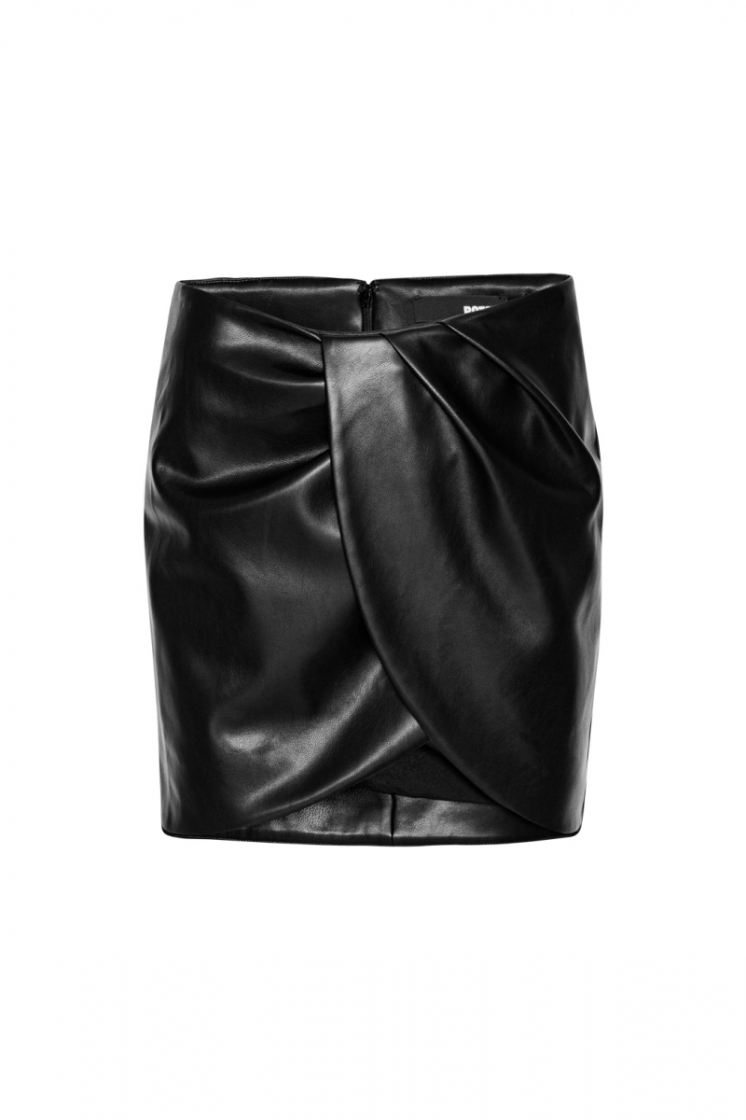 Draped Mini Skirt BLACK