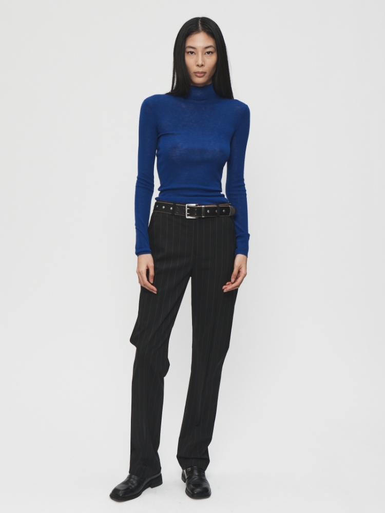 RIB MOCK NECK ULTRAMARINE