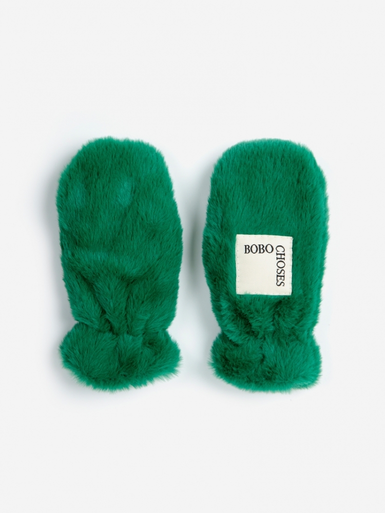 B.C furry mittens 311 GREEN