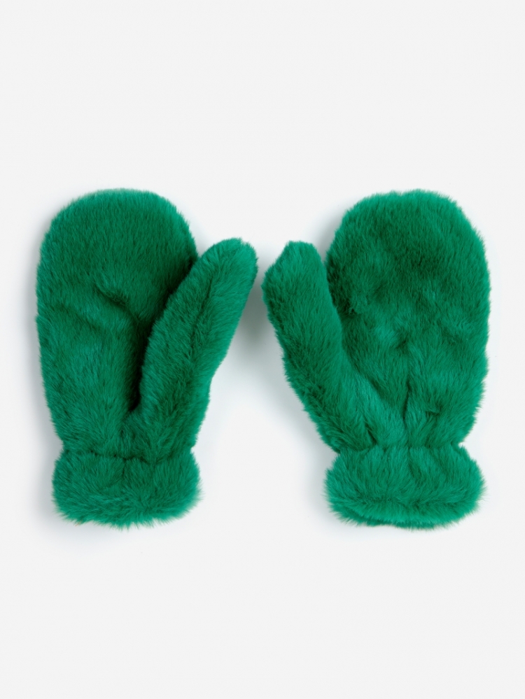 B.C furry mittens 311 GREEN