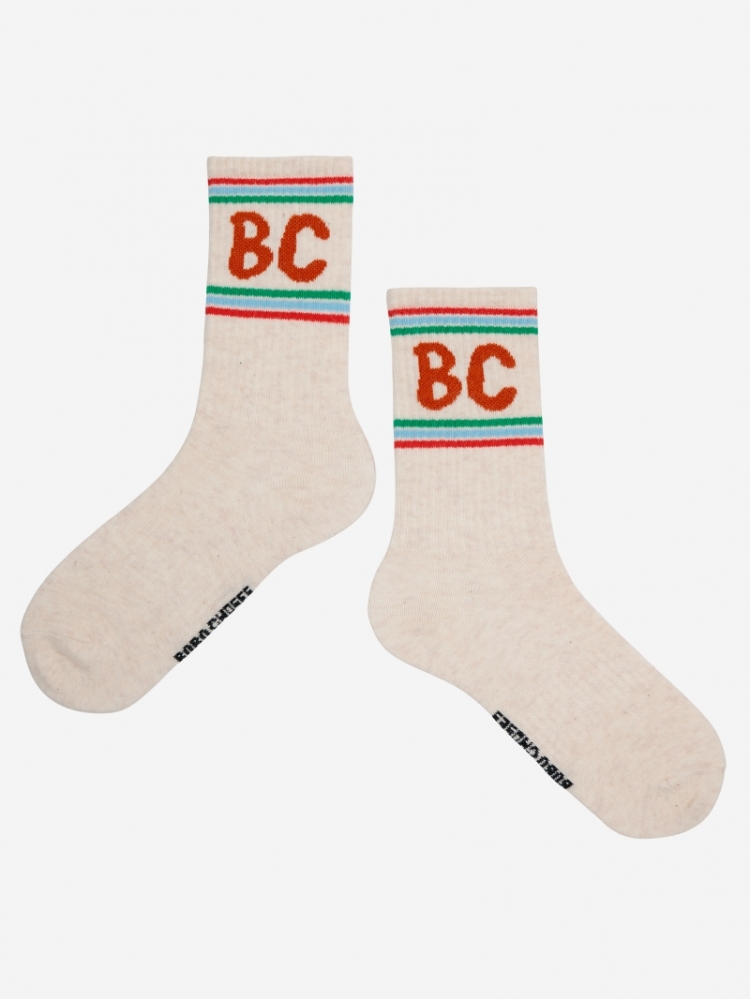 B.C Shadow long socks 101 WHITE