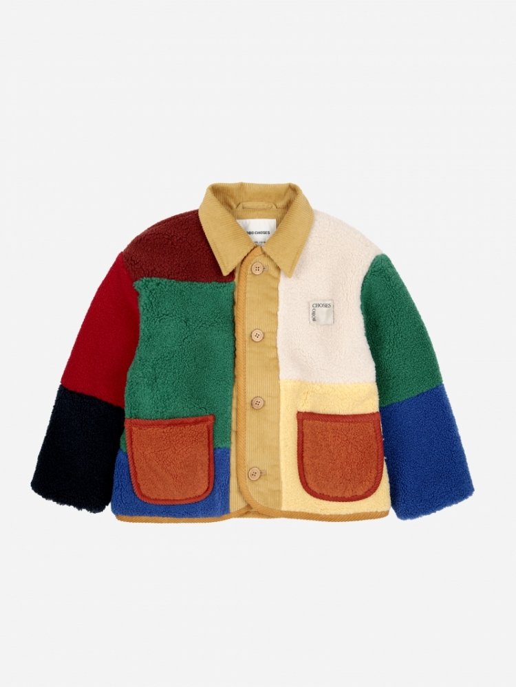 Color Block sheepskin jacket 991 MULTICOLOR