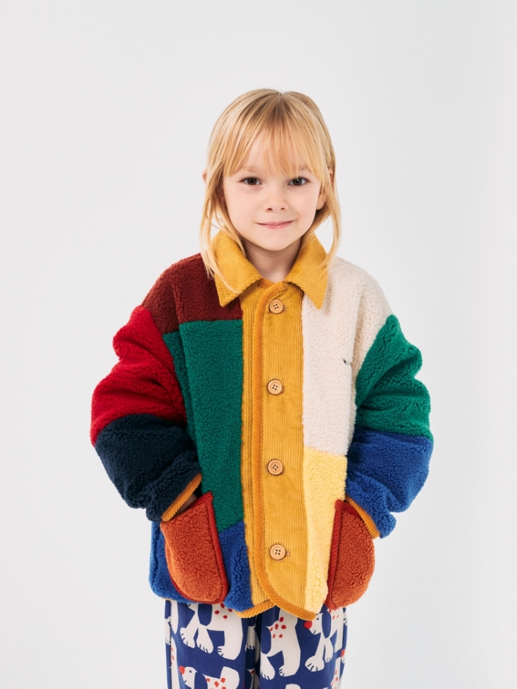 Color Block sheepskin jacket 991 MULTICOLOR