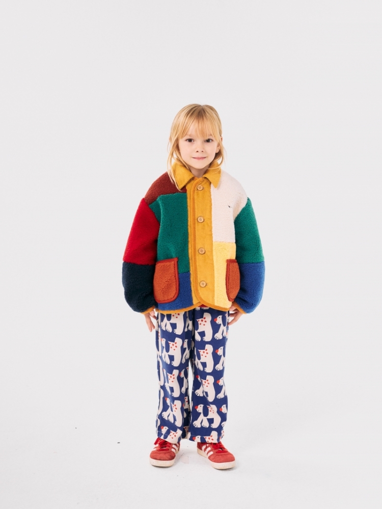 Color Block sheepskin jacket 991 MULTICOLOR