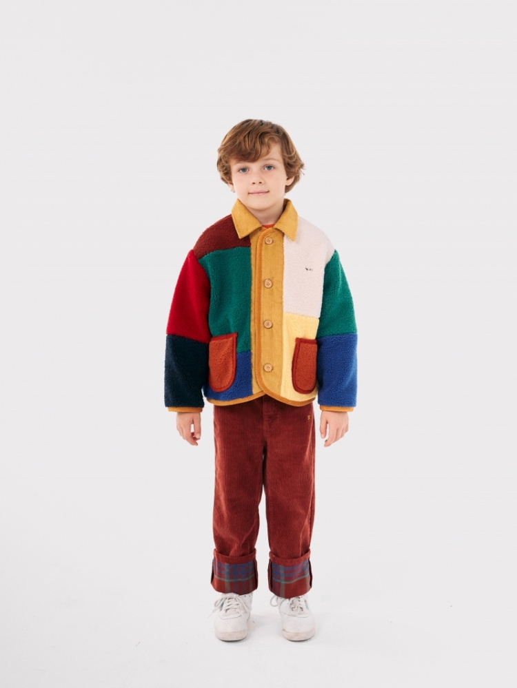 Color Block sheepskin jacket 991 MULTICOLOR