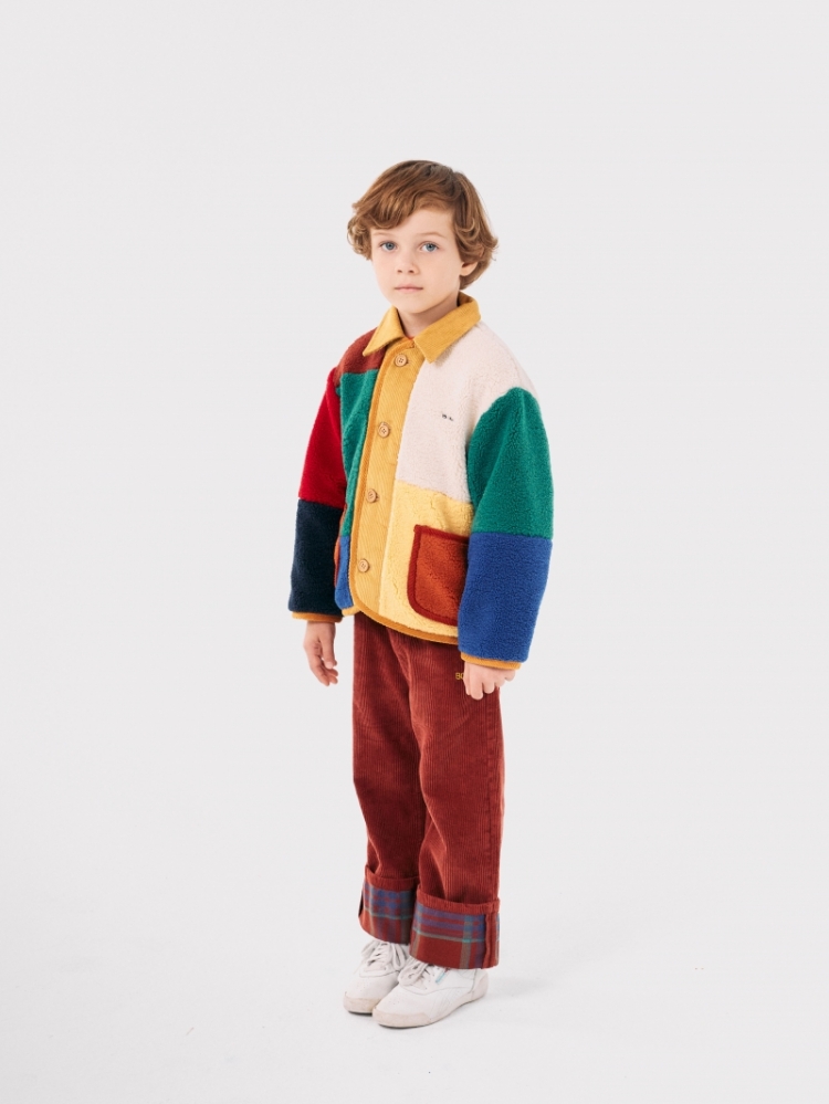 Color Block sheepskin jacket 991 MULTICOLOR