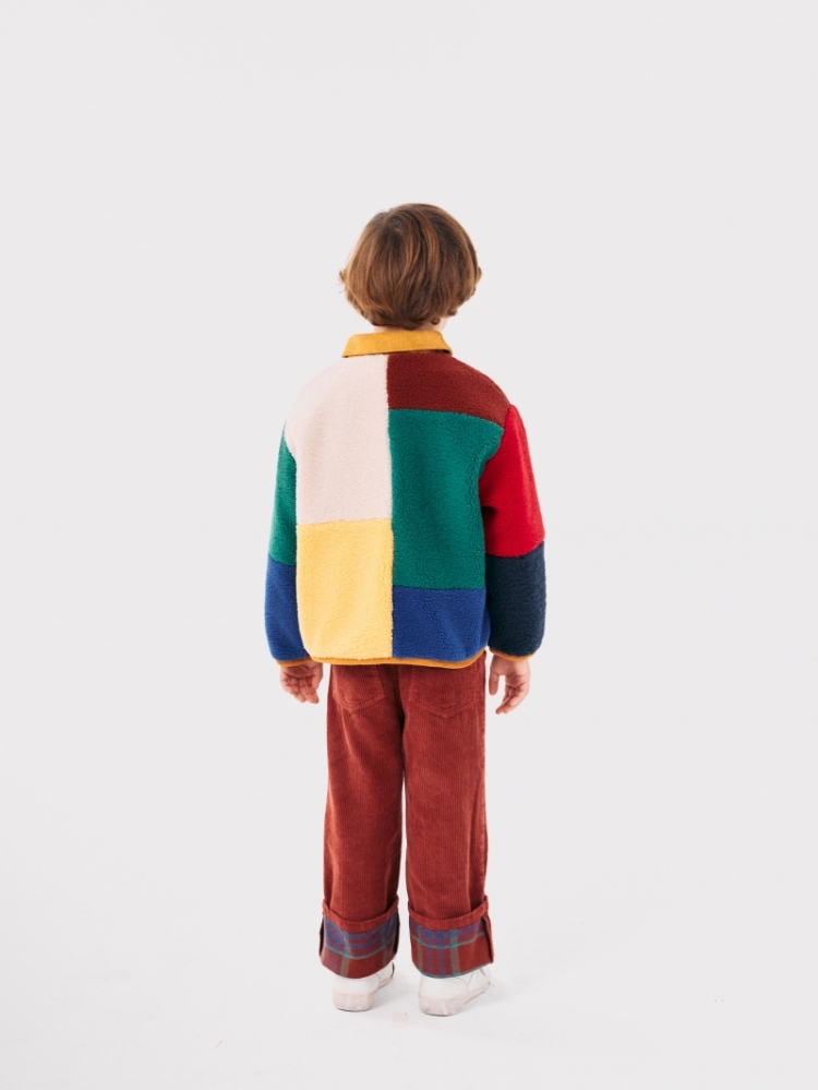 Color Block sheepskin jacket 991 MULTICOLOR