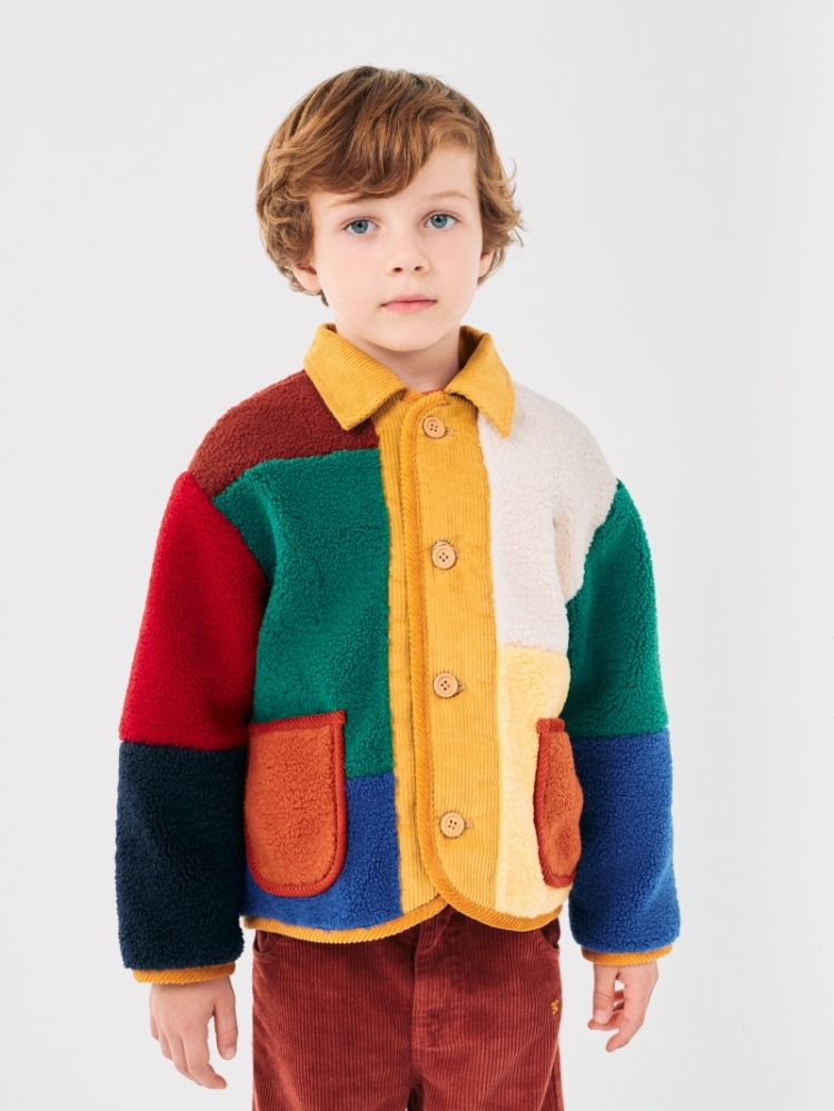 Color Block sheepskin jacket 991 MULTICOLOR