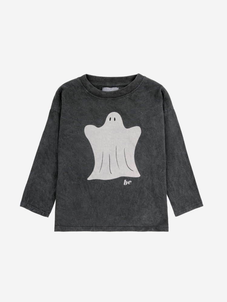 Funny Ghost  long sleeve T-shi 1 BLACK