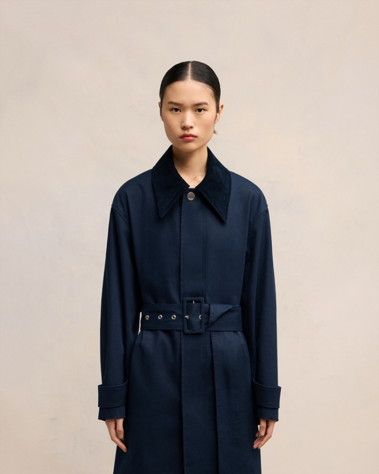 BELTED MAC 4018 NAVY BLUE