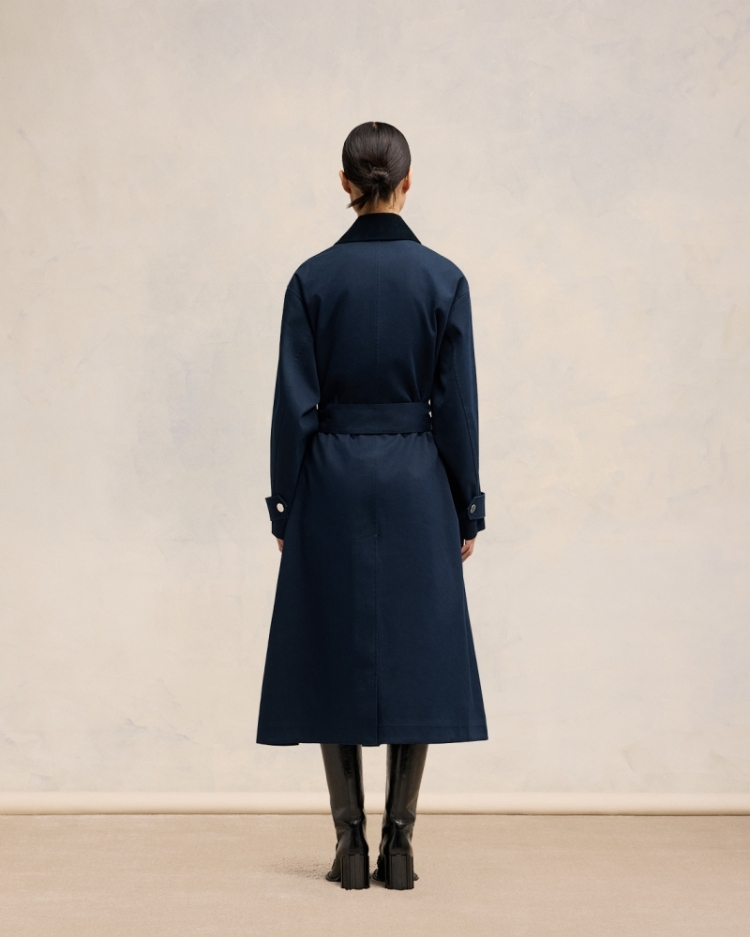 BELTED MAC 4018 NAVY BLUE