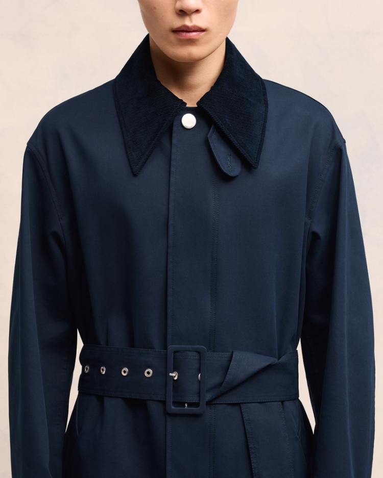 BELTED MAC 4018 NAVY BLUE