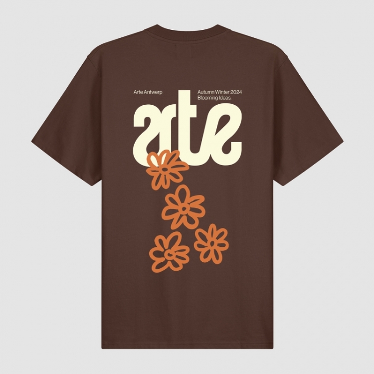 Flowers Back T-shirt - Brown