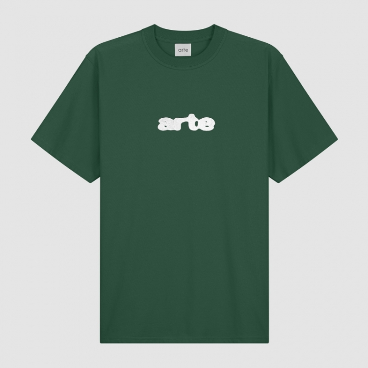 Blur Logo Embroidery T-shirt - Green