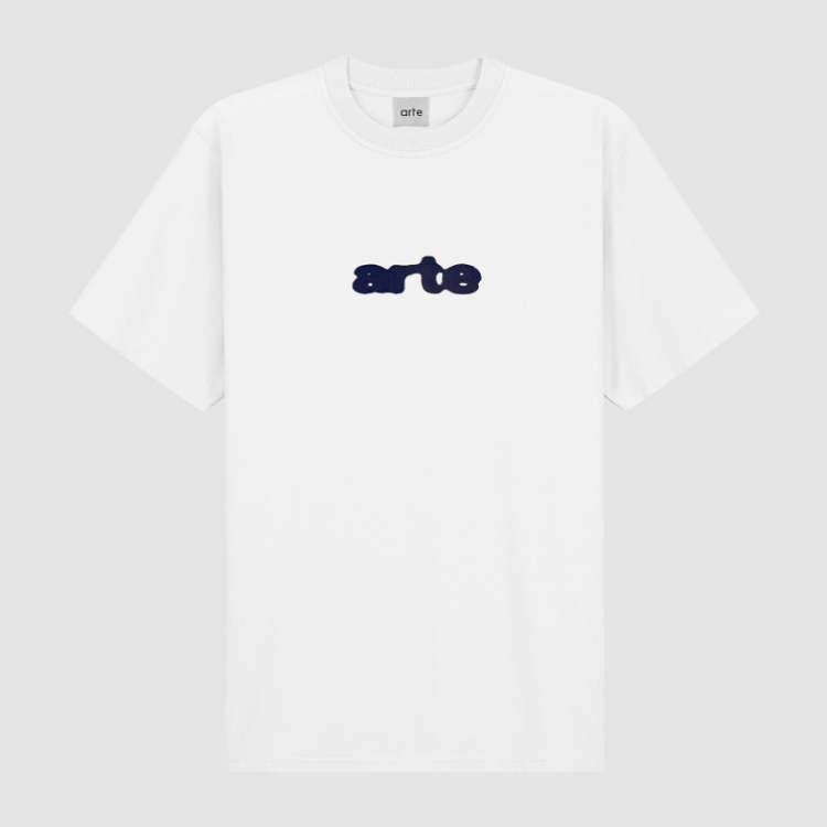 Blur Logo Embroidery T-shirt - White