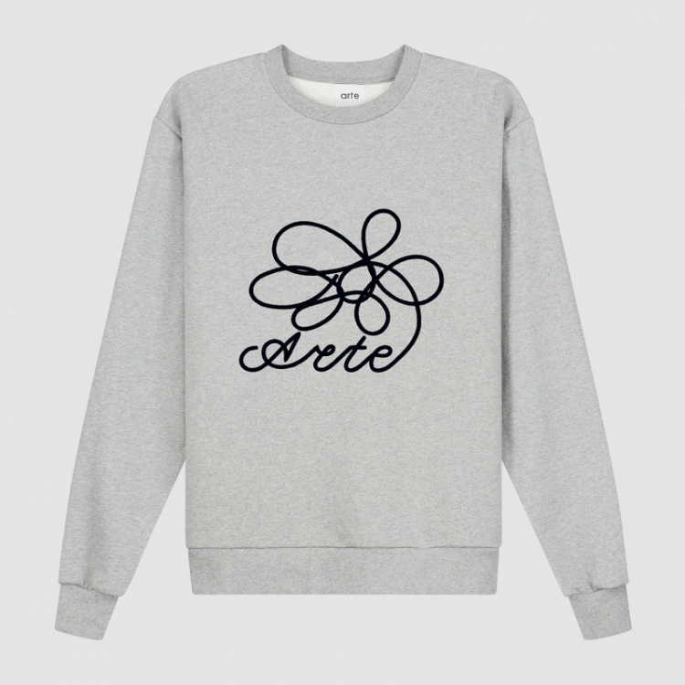 Round Flower Crewneck - Grey