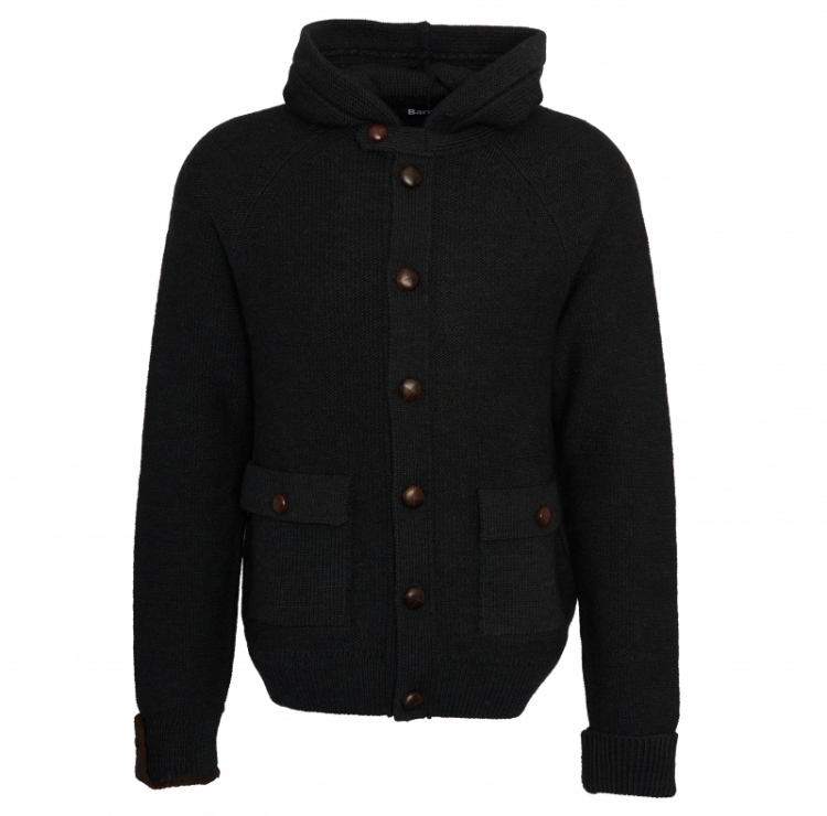 BARBOUR BASTLE ZIP THROUGH KNI BK31 BLACK