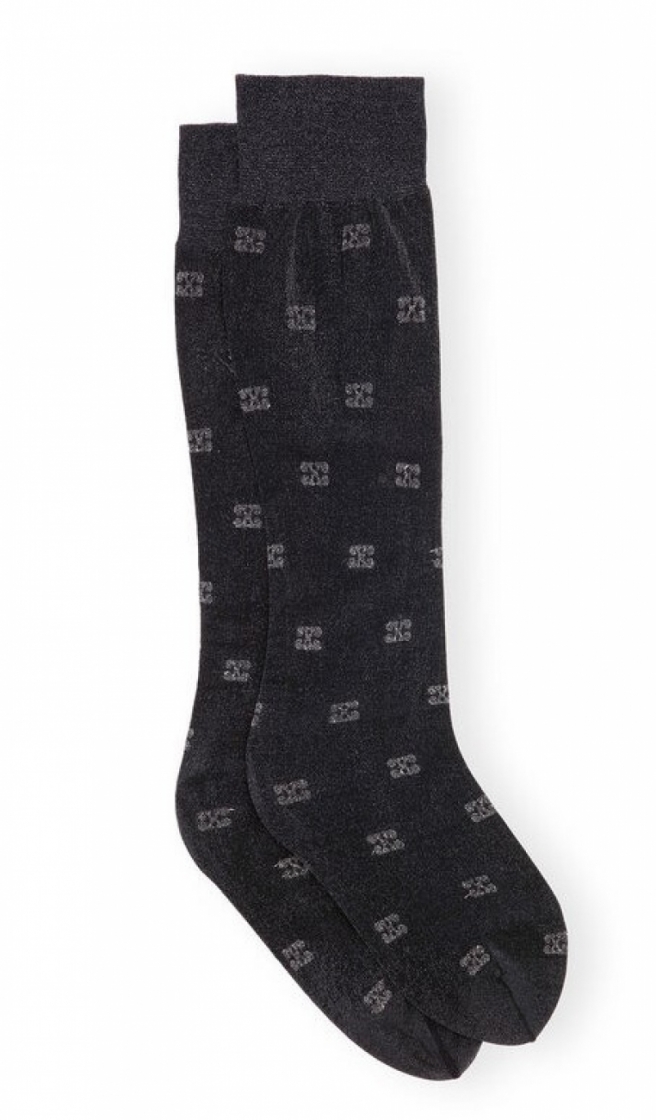 Butterfly Lace Socks Glitter Black