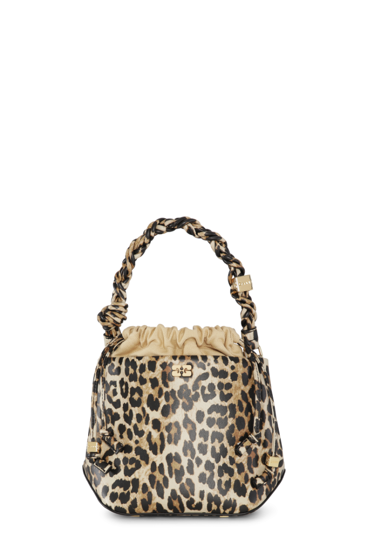 Ganni Bou Bucket Bag Print Leopard