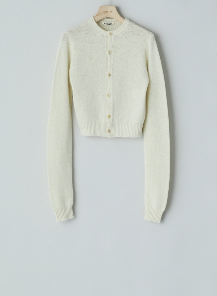 SUMMER CASHMERE KNIT CREW NECK IVORY WHITE