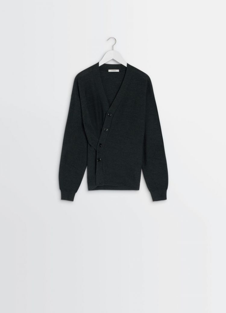 RELAXED TWISTED CARDIGAN - ANTHRACITE