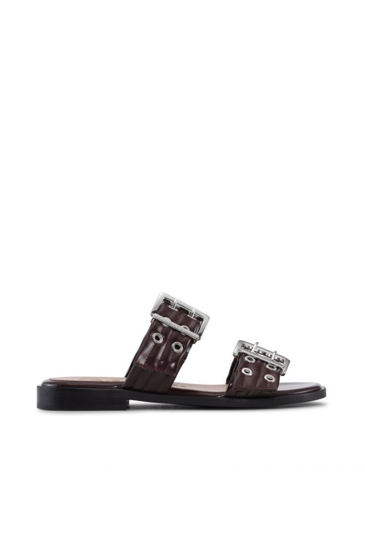 Feminine Buckle Two Strap Sand - Tawny Port