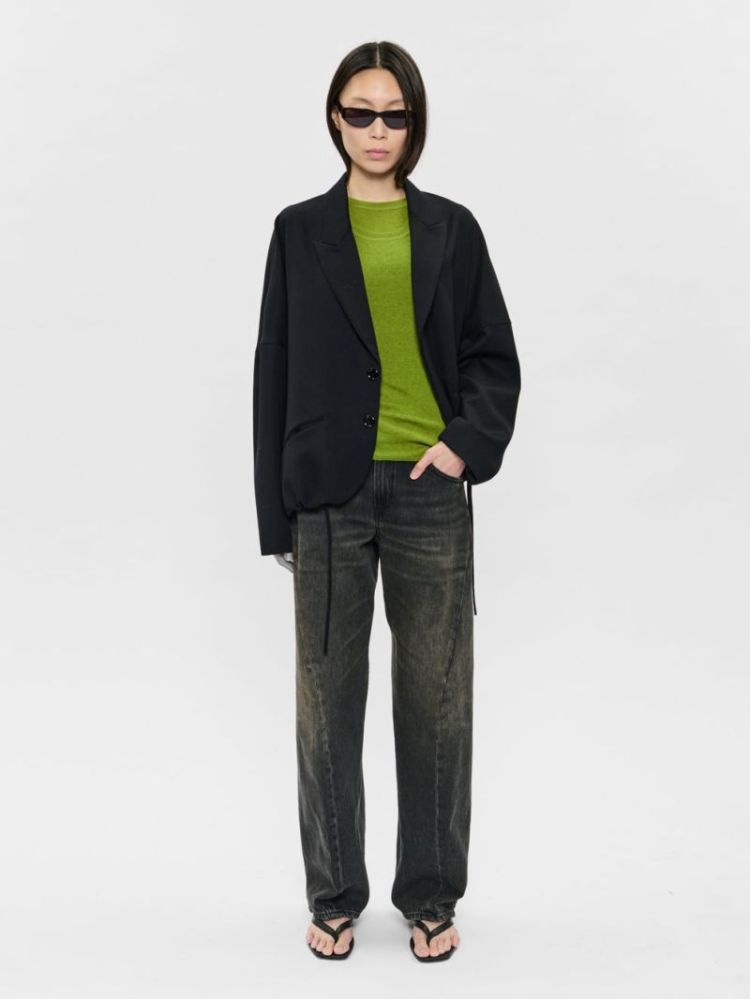 RELAXED CARDIGAN BLAZER - JET