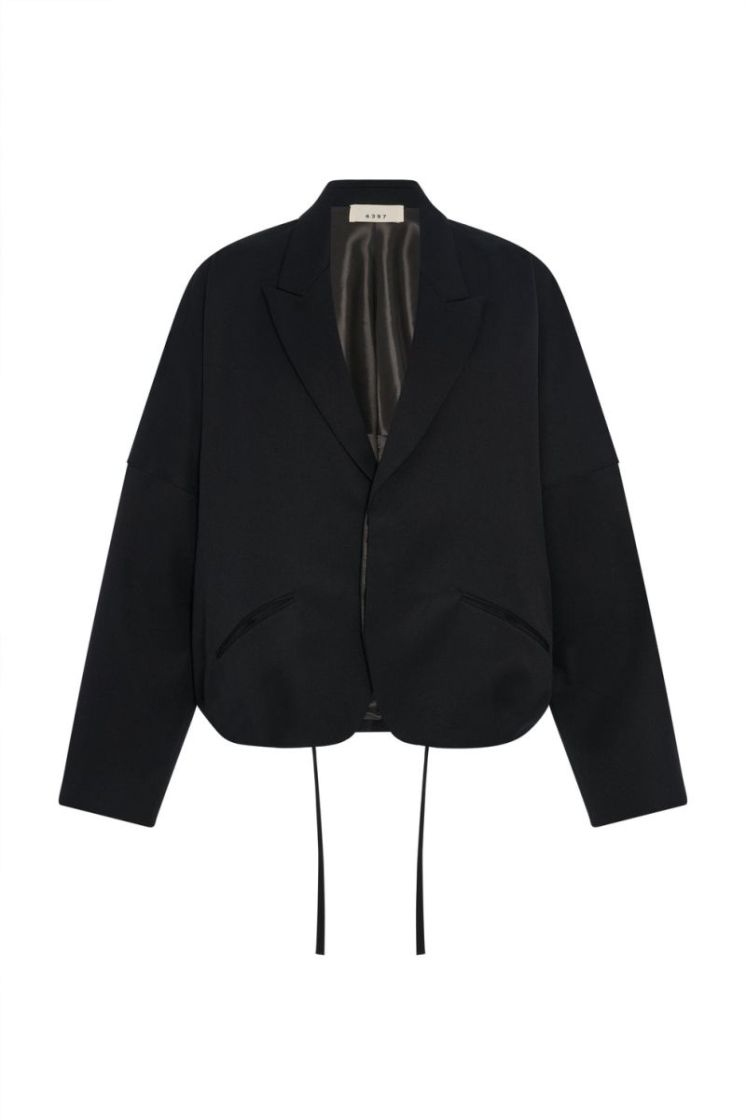 RELAXED CARDIGAN BLAZER - JET