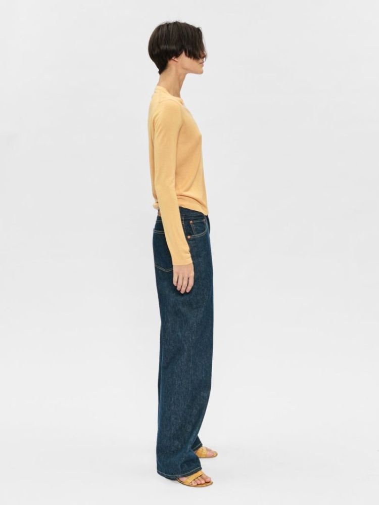 CONTRAST STITCH CARDIGAN - CREAMSICLE