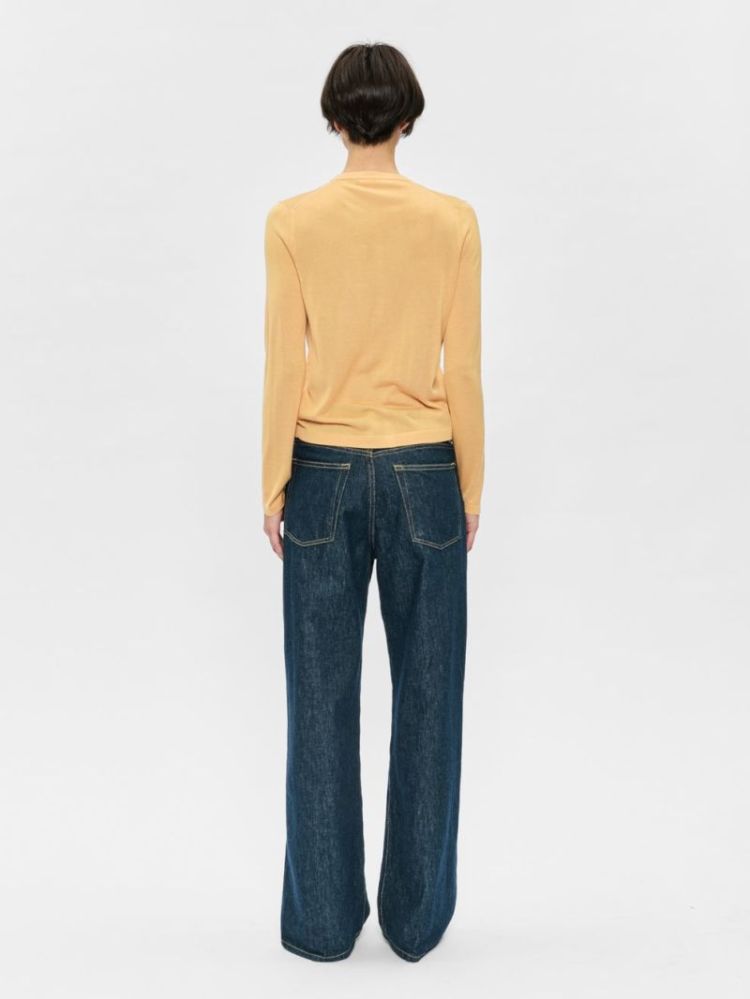 CONTRAST STITCH CARDIGAN - CREAMSICLE