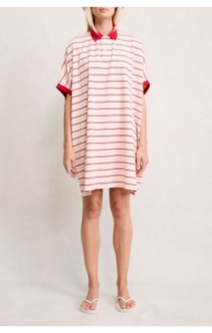 POLO SHIRT DRESS - RED STRIPE MU
