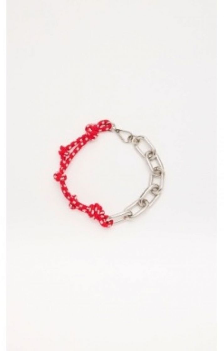 ROPE AND CHAIN NECKLACE Z3002 RED WHITE