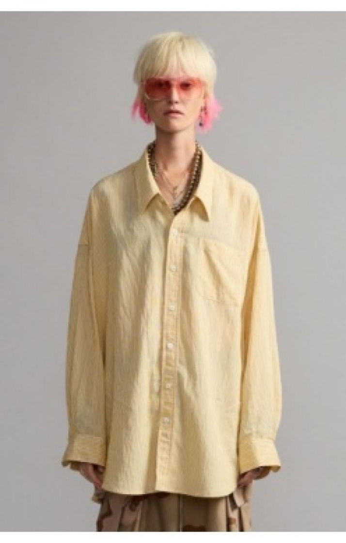 DROP NECK SHIRT - ORANGE STRIPE