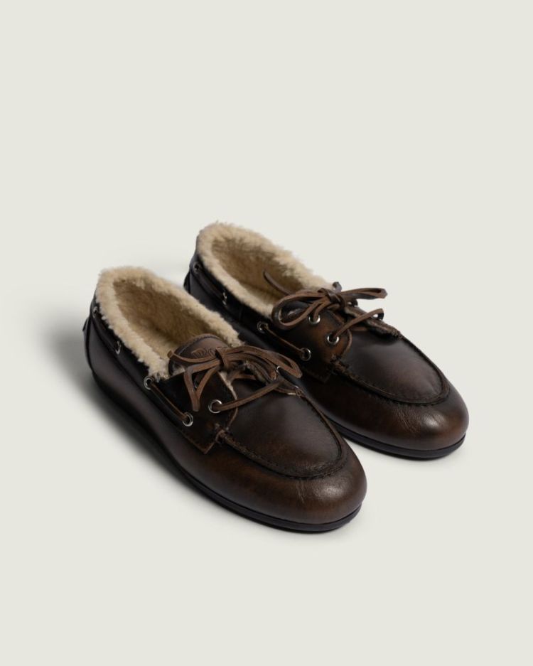 Boat Loafer Brushed - Fur leat 205 COFFEE