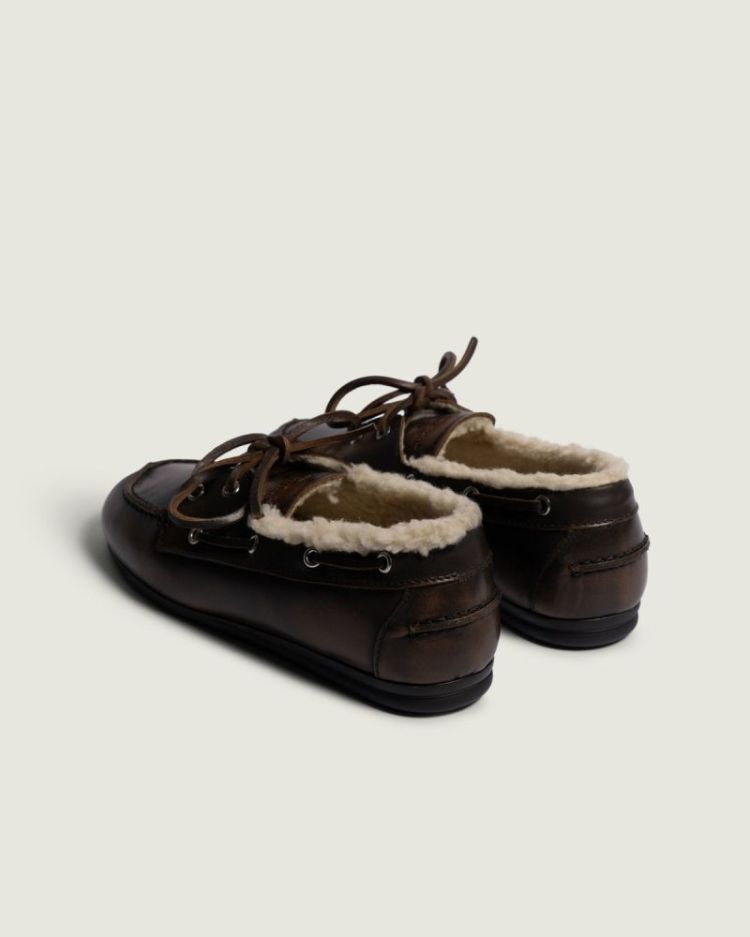 Boat Loafer Brushed - Fur leat 205 COFFEE