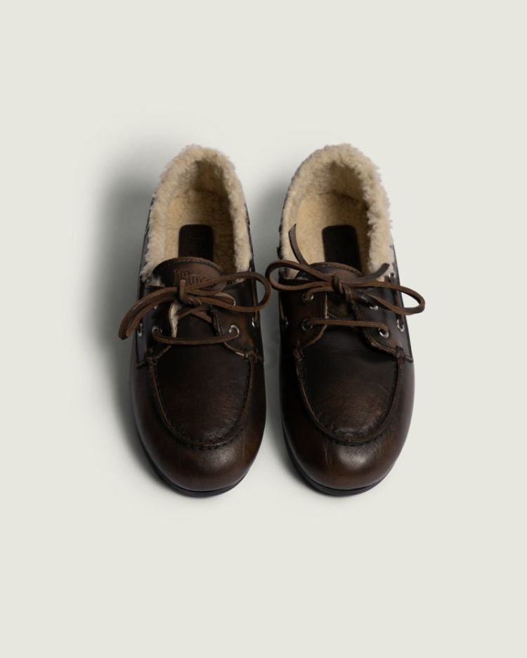 Boat Loafer Brushed - Fur leat 205 COFFEE