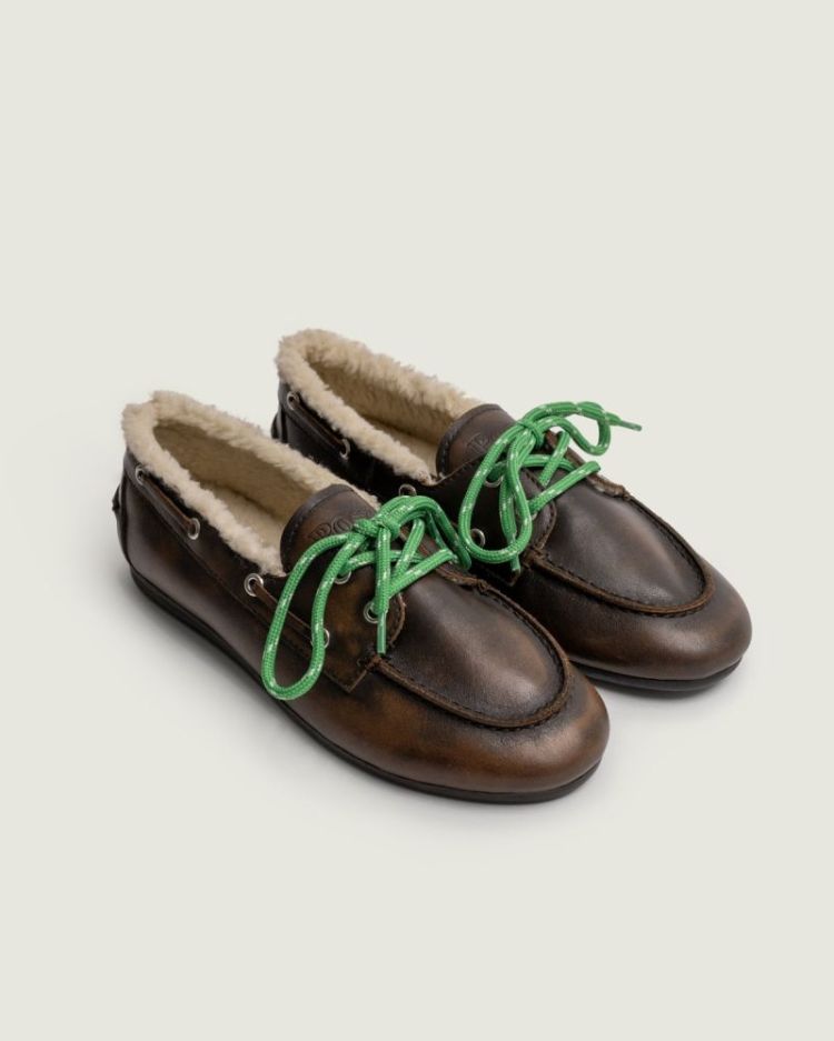 Boat Loafer Brushed - Fur leat 205 COFFEE
