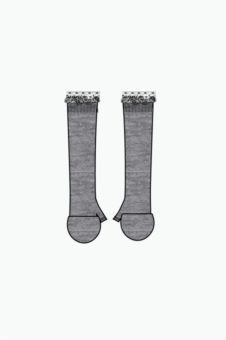 Compact Wool Lace Mittens - Phantom