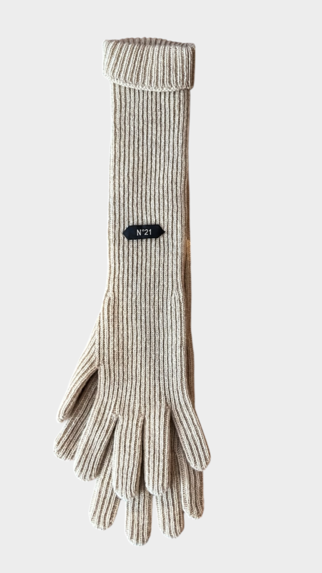 Knitted Gloves 1909 Beige Mix