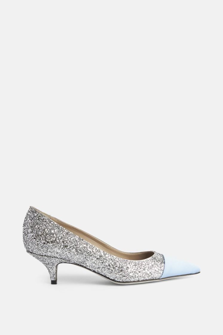 Pump Satin + Glitter SB01 SIL/L.BLU