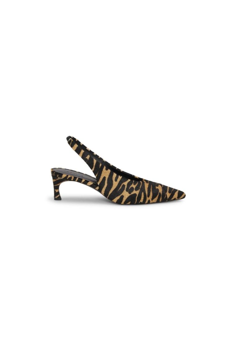 SLINGBACK PUMP PRINTED FUR - 1000 BLACK CO