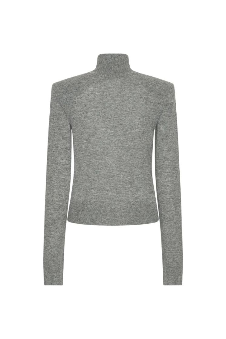WOOL BOW LS TOP - Frost Gray