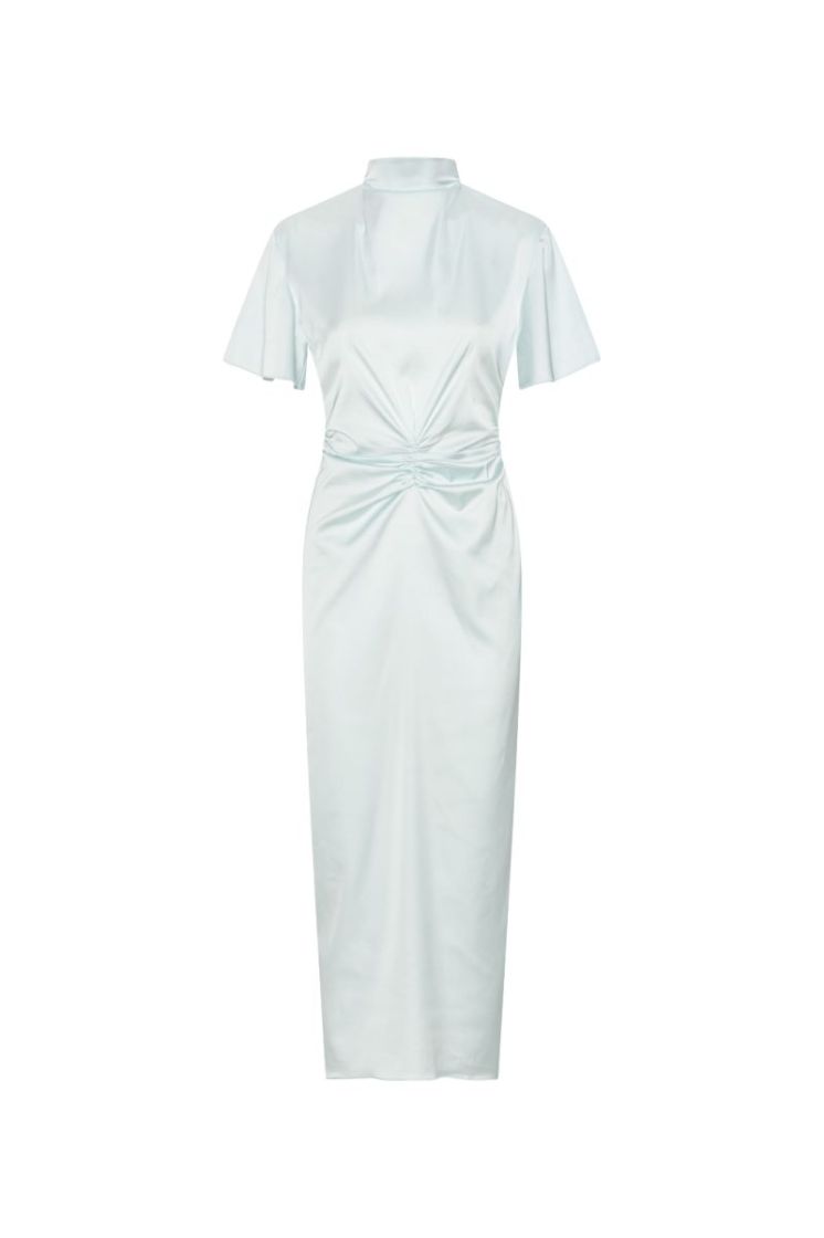 MIDI DRESS GATHERED CF - Ice Flow